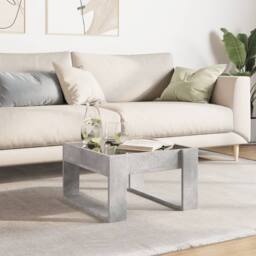 Berkfield Home Decorative Coffee Table with Infinity LED Concrete Grey 50x53x30 cm - Size: 50 x 53 x 30 cm - thumbnail 4