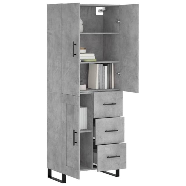 Berkfield Home Highboard Concrete Grey 69.5x34x180 cm Engineered Wood - image 1