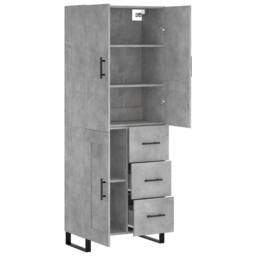 Berkfield Home Highboard Concrete Grey 69.5x34x180 cm Engineered Wood - thumbnail 4