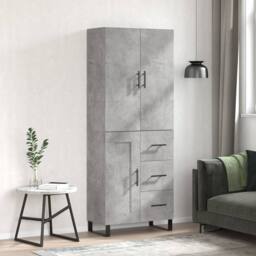 Berkfield Home Highboard Concrete Grey 69.5x34x180 cm Engineered Wood - thumbnail 2