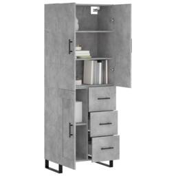 Berkfield Home Highboard Concrete Grey 69.5x34x180 cm Engineered Wood - thumbnail 1