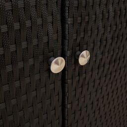 Berkfield Home Storage Cabinet Black 100x36x102 cm Rattan - Size: 100 x 36 x 102 cm - thumbnail 4