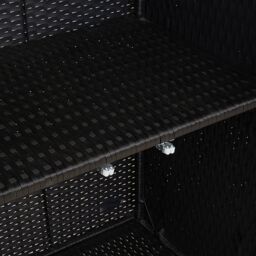 Berkfield Home Storage Cabinet Black 100x36x102 cm Rattan - Size: 100 x 36 x 102 cm - thumbnail 5