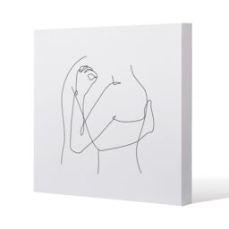 Benjamin Tate Design line art hug (Canvas Print) / 61 x 61 x 4cm in Natural - Size: 61 x 61 x 4 cm - thumbnail 1