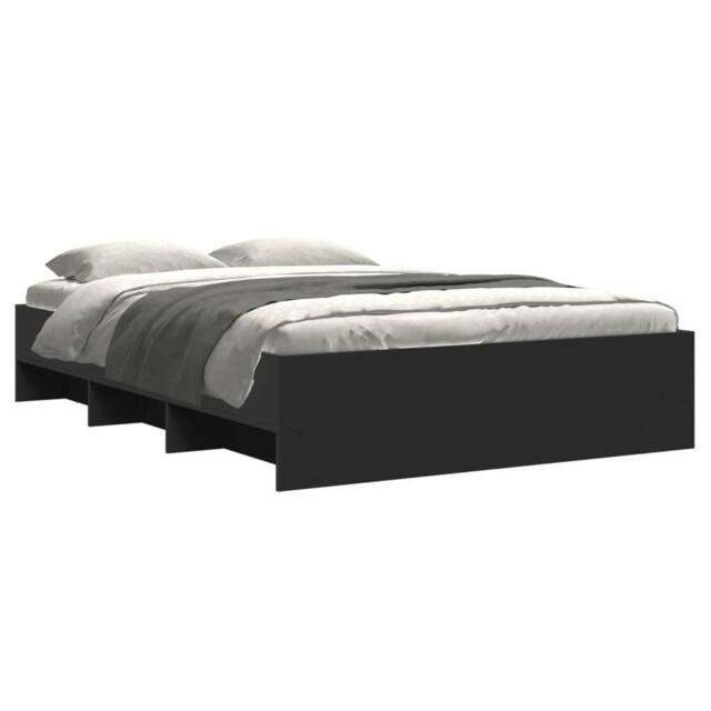 Berkfield Home Durable Bed Frame without Mattress Black 140x200 cm Engineered Wood - image 1