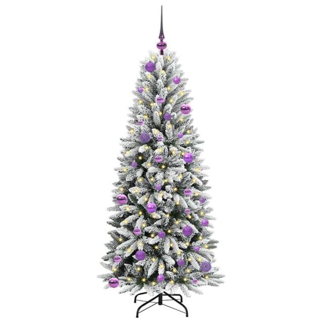 Berkfield Home Green Artificial Christmas Tree with 150 LEDs White 63 x 63 x 150 cm - image 1