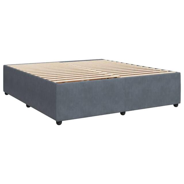 Berkfield Home Soft Bed Frame without Mattress Dark Grey Super King Velvet - image 1
