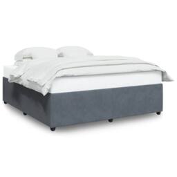 Berkfield Home Soft Bed Frame without Mattress Dark Grey Super King Velvet - thumbnail 3