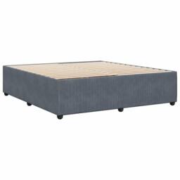 Berkfield Home Soft Bed Frame without Mattress Dark Grey Super King Velvet - thumbnail 6