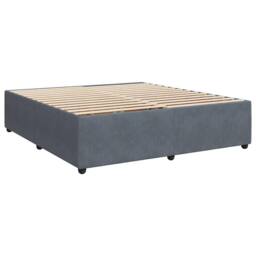 Berkfield Home Soft Bed Frame without Mattress Dark Grey Super King Velvet - thumbnail 1