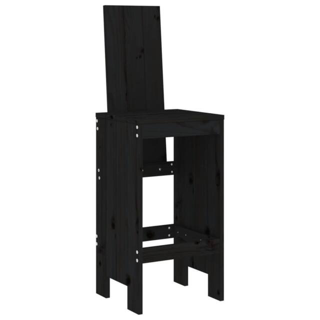 Berkfield Home Beautiful Bar Stools 2 pcs Black 40x42x120 cm Solid Wood Pine - Size: 40 x 42 x 120 cm - image 1