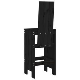 Berkfield Home Beautiful Bar Stools 2 pcs Black 40x42x120 cm Solid Wood Pine - Size: 40 x 42 x 120 cm - thumbnail 6