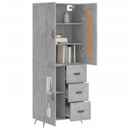 Berkfield Home Highboard Concrete Grey 69.5x34x180 cm Engineered Wood