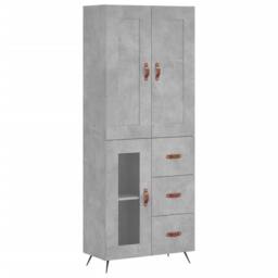 Berkfield Home Highboard Concrete Grey 69.5x34x180 cm Engineered Wood - thumbnail 3