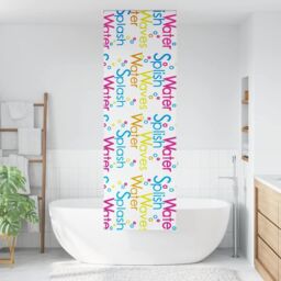 Berkfield Home Shower Roller Blind 80x240 cm Fabric Width 76 cm in Black - thumbnail 2