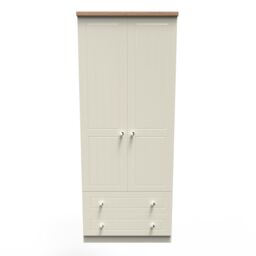 Ready Assembled 2 U Cambridge 2 Door 2 Drawer Wardrobe (Ready Assembled) in Cream