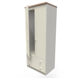 Ready Assembled 2 U Cambridge 2 Door 2 Drawer Wardrobe (Ready Assembled) in Cream - thumbnail 5