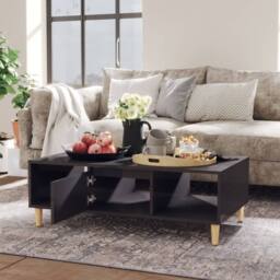 Berkfield Home Coffee Table High Gloss Grey 103.5x60x35 cm Engineered Wood - thumbnail 3