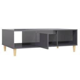 Berkfield Home Coffee Table High Gloss Grey 103.5x60x35 cm Engineered Wood - thumbnail 7