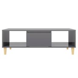 Berkfield Home Coffee Table High Gloss Grey 103.5x60x35 cm Engineered Wood - thumbnail 5