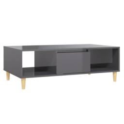 Berkfield Home Coffee Table High Gloss Grey 103.5x60x35 cm Engineered Wood - thumbnail 1