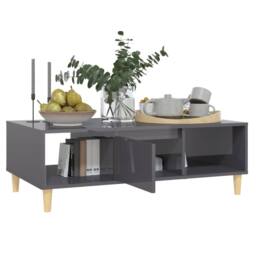 Berkfield Home Coffee Table High Gloss Grey 103.5x60x35 cm Engineered Wood - thumbnail 4