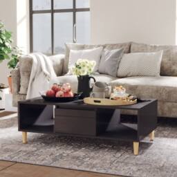 Berkfield Home Coffee Table High Gloss Grey 103.5x60x35 cm Engineered Wood - thumbnail 2