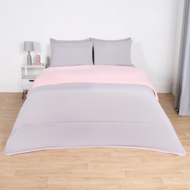 OHS Soft Coverless 10.5 TOG Duvet Set Pillowcase Quilted Cover in Light Pink - Size: Double - image 1