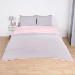 OHS Soft Coverless 10.5 TOG Duvet Set Pillowcase Quilted Cover in Light Pink - Size: Double