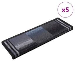 Berkfield Home Stair Mats Self-adhesive 5 pcs 65x21x4 cm Black & Grey - Size: Medium - thumbnail 2