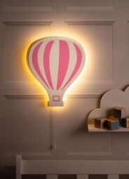 Marco Paul Pink Hot Air Balloon Night Light Nursery Kid's Room Decoration Wall Lamp