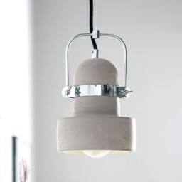 Wyld and Coco Grey Concrete Round Pendant Lamp - Industrial - thumbnail 1