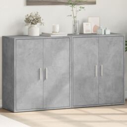 Berkfield Home Sideboards 2 pcs Concrete Grey 60x31x70 cm Engineered Wood - Size: 60 x 31 x 70 cm - thumbnail 1