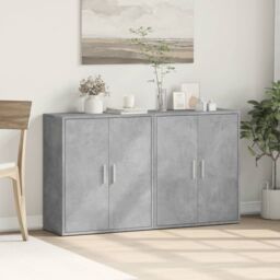 Berkfield Home Sideboards 2 pcs Concrete Grey 60x31x70 cm Engineered Wood - Size: 60 x 31 x 70 cm - thumbnail 3