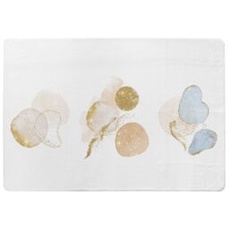 Benjamin Tate Design Blue, White, Beige Watercolor Illustration & Elements Designer Rug in Natural - Size: Large - thumbnail 1