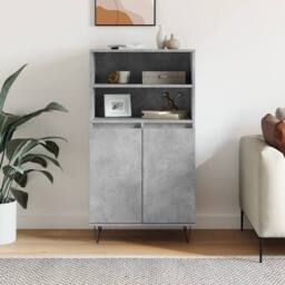 Berkfield Home Highboard Concrete Grey 60x36x110 cm Engineered Wood - Size: 60 x 36 x 110 cm - thumbnail 2