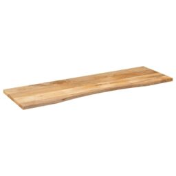 Berkfield Home Desk Top with Curve 160x50x2.5 cm Solid Wood Rough Mango in Brown - thumbnail 2