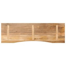 Berkfield Home Desk Top with Curve 160x50x2.5 cm Solid Wood Rough Mango in Brown - thumbnail 5