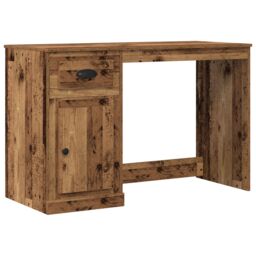 Berkfield Home Desk with Storage Old Wood 50x115x75 cm Engineered Wood in Brown - Size: 50 x 115 x 75 cm - thumbnail 2
