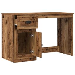 Berkfield Home Desk with Storage Old Wood 50x115x75 cm Engineered Wood in Brown - Size: 50 x 115 x 75 cm - thumbnail 5