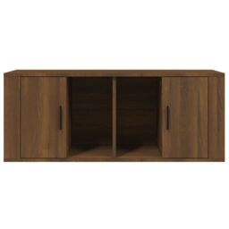 Berkfield Home TV Cabinet Brown Oak 100x35x40 cm Engineered Wood - Size: 100 x 35 x 40 cm - thumbnail 5
