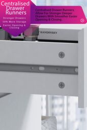 FWStyle Stora 3 Drawer White Chest Of Drawers (H) 77 (W) 60 (D) 40cm - thumbnail 3