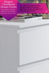 FWStyle Stora 3 Drawer White Chest Of Drawers (H) 77 (W) 60 (D) 40cm - thumbnail 4