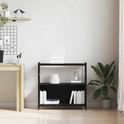 Berkfield Home Modern Book Cabinet Black Oak 80x30x78, 5 cm Engineered Wood - thumbnail 4