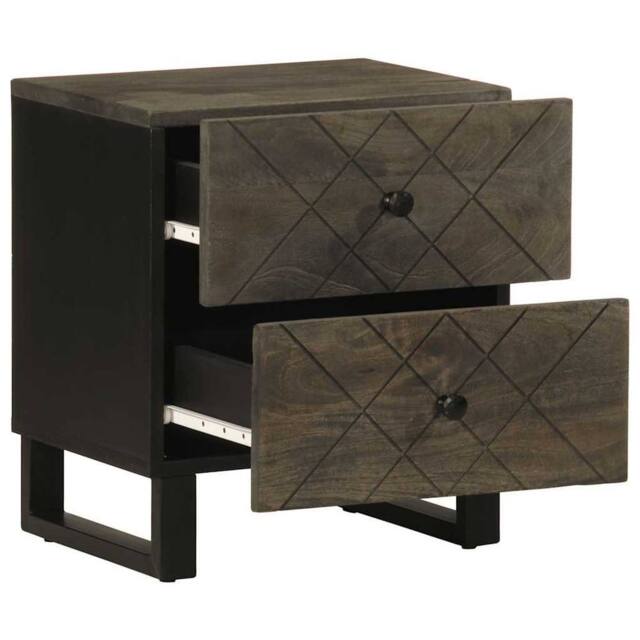 Berkfield Home Beautiful Bedside Cabinets 2 pcs Black 40x33x46 cm Solid Wood Mango - Size: 40 x 33 x 46 cm - image 1