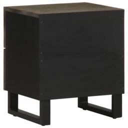 Berkfield Home Beautiful Bedside Cabinets 2 pcs Black 40x33x46 cm Solid Wood Mango - Size: 40 x 33 x 46 cm - thumbnail 6