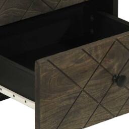 Berkfield Home Beautiful Bedside Cabinets 2 pcs Black 40x33x46 cm Solid Wood Mango - Size: 40 x 33 x 46 cm - thumbnail 8