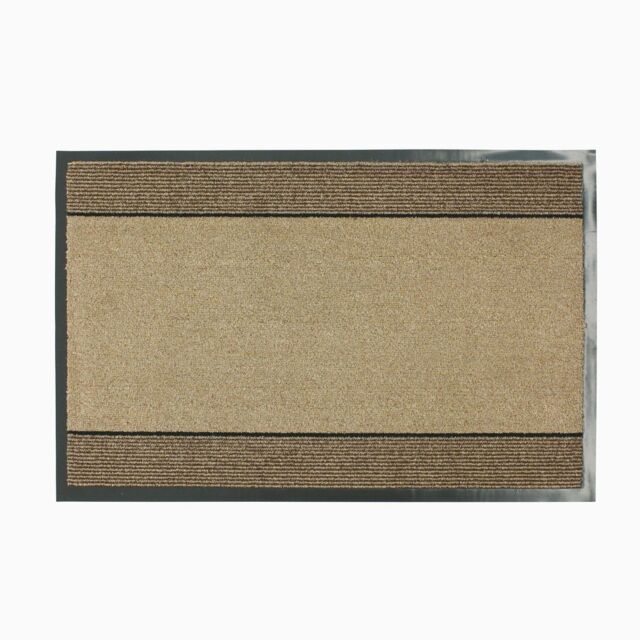 JVL Miracle Machine Washable Barrier Doormat 60x90cm Beige in Charcoal - Size: 60 cm x 90 cm - image 1