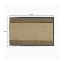 JVL Miracle Machine Washable Barrier Doormat 60x90cm Beige in Charcoal - Size: 60 cm x 90 cm - thumbnail 3
