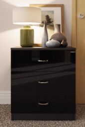 FWStyle 3 Drawer Chest Of Drawers Gloss Black - thumbnail 3